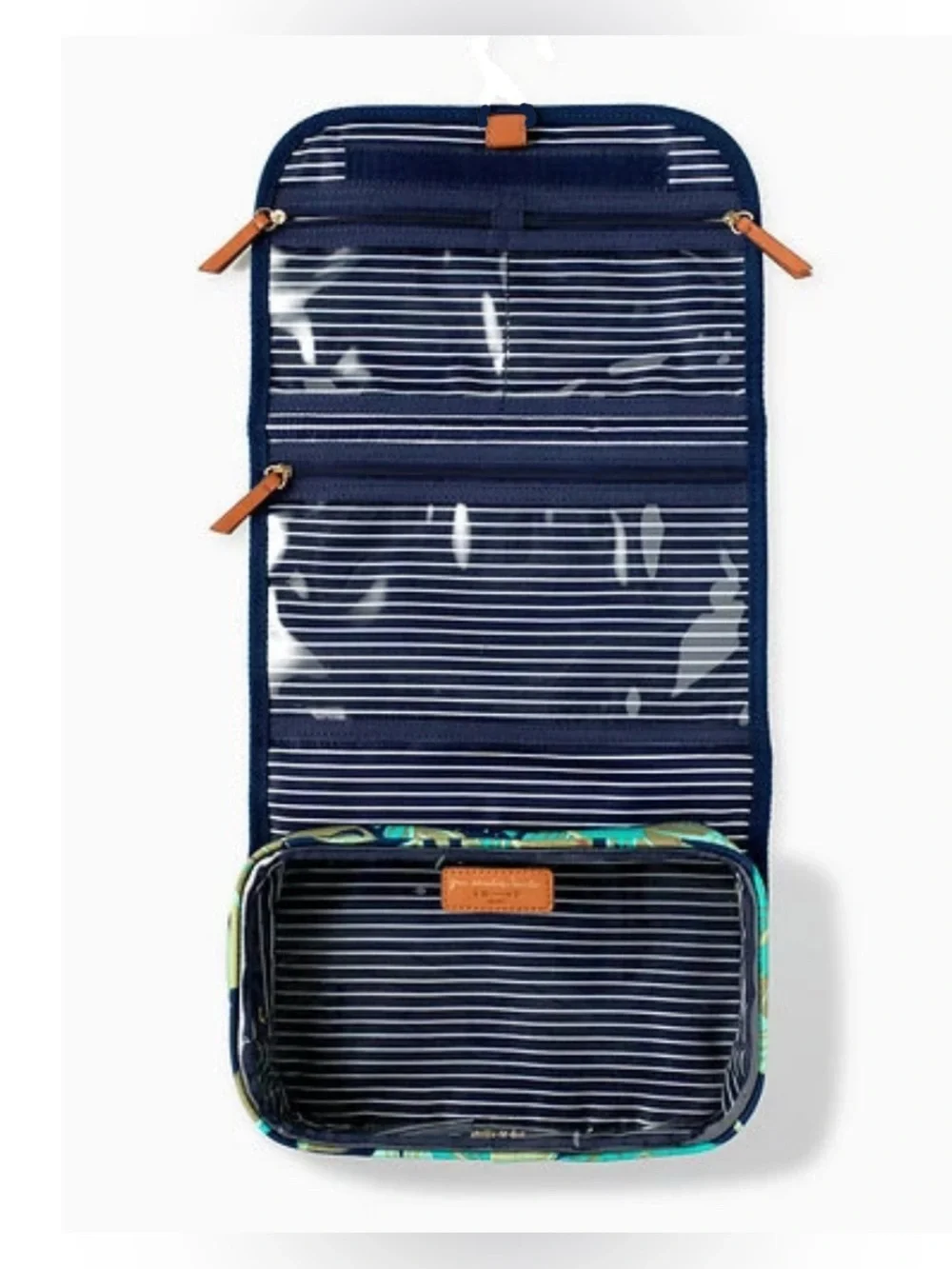 Stella & Dot “Hang On” Travel Bag in botanical print, folding cosmetic case GUC
